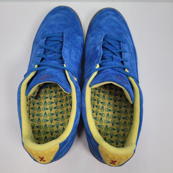 Pele Radium Men's Blue Suede Indoor Soccer Shoes US Size 10.5 - Picture 5 of 8